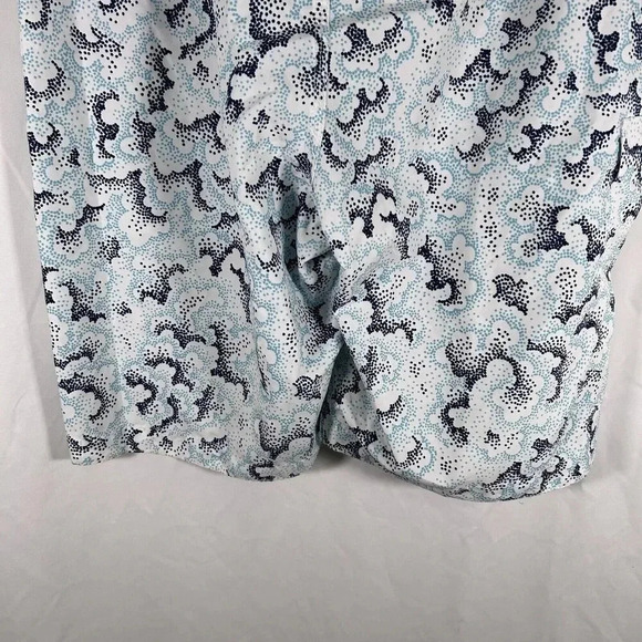 Old Navy Swim Trunks Men's Large White Blue Print Unlined Hook Loop - Picture 8 of 9